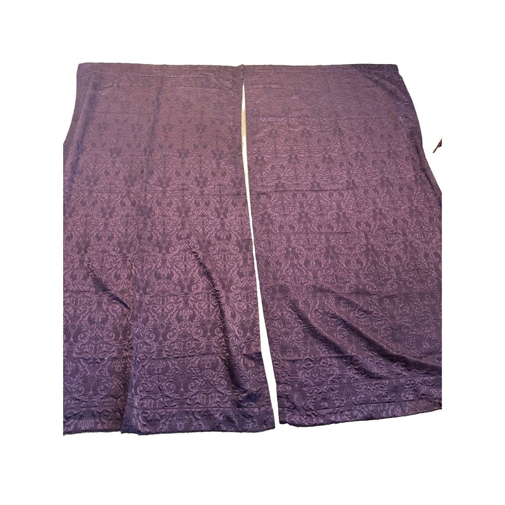 VINTAGE CROSCILL Home Curtain Panel Maroon 40”x 86” SET OF 2